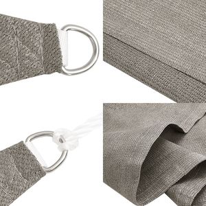 W2B VidaXL parasole vela 0.5 Oz/ft² quadrato grigio chiaro 9.8 'x 9.8' HDPE UV rifinito in poliestere parasole per ombreggiatura giardino estate - Product Image 6