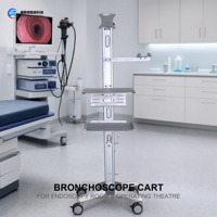 Chariot mobile pour bronchoscopie, chariot d'endoscopie, support de moniteur VESA, roulettes réglables, acier inoxydable, vente en gros pour hôpitaux
