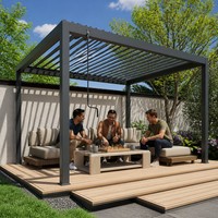 Pergola rétractable en aluminium 4x4m pour extérieur, protection solaire UV, imperméable, couverture de jardin et de terrasse, directement de l'usine