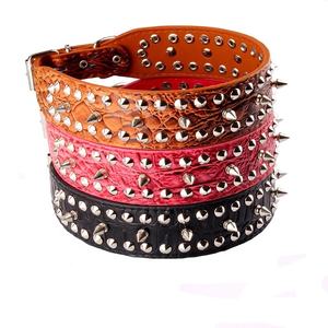 Perlengkapan anjing hiasan atas mewah tugas berat untuk anjing peliharaan jenis besar agresif mode keren kerah paku keling kulit - Product Image 2