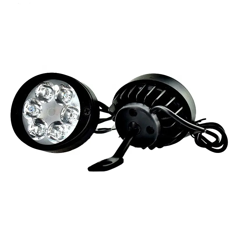 2 Stuks In Pack 6 Leds Motorfiets Scooter Koplamp Mistrijverlichting Moto Voorste Koplamp Explorers 12V-85V Wit Helder Alarm