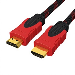 สาย <span class=keywords><strong>HDMI</strong></span> สีแดงดำ พร้อมหัวต่อชุบทอง ตัวนำทองแดง ความละเอียดสูง สำหรับคอมพิวเตอร์ จอภาพ และโทรทัศน์ - Product Image 1