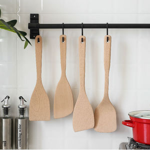 Beechwood Wooden Spatulas 4 Piece Set Nonstick Kitchen Utensils For Nonstick <b>Pans</b> - Product Image 1