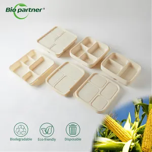 1100ml à emporter fécule de maïs biodégradable congelé 1000ml récipient alimentaire jetable en plastique déjeuner repas boîtes à usage unique