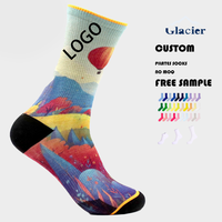 Design sans glacier Design de mode unisexe Tricot fin Impression 3D Randonnée Cyclisme SKI Alpaga Chaussettes en laine mérinos Logo personnalisé