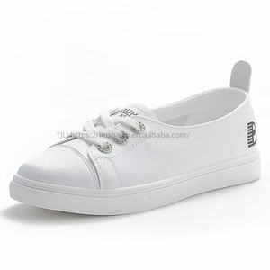 Zapatillas Blancas de Piel Vacuna para Mujer, Estilo Coreano, Versátiles, Casuales, con Elástico, Planas, para Verano - Product Image 5