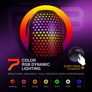 Nouveau microphone USB sans fil RGB pour jeux SU1T, microphone à condensateur 24 bits/44 kHz, 7 couleurs de lumière, boutons de <span class=keywords><strong>volume</strong></span>/moniteur/écho, réduction du bruit - Product Image 4