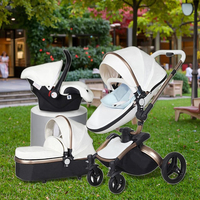 Poussette de bébé portable de luxe Rotation à 360 degrés Landau en forme d'oeuf 3 en 1 Poussette pliable pour tout-petit Fabriqué en alliage durable