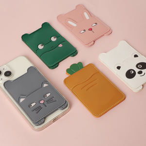 Lindo teléfono móvil de dibujos animados animal bolsillo portátil teléfono móvil titular de la tarjeta de crédito de cuero sublimación billetera palo al teléfono - Product Image 1