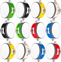 Tambourin pour adultes, tambourin en bois à tenir à la main, cadeau éducatif musical, instrument de percussion rythmique pour l'église, les fêtes