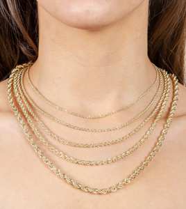 שרשרת חבל חלולה 18 קראט של מיי-איי, שרשרת חבל זהב 1.6-6 מ\\\"מ, שרשרת זהב 18 קראט לגברים - Product Image 6