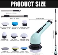 2024 nouvelle brosse de nettoyage de douche d'invite vocale sans fil d'épurateur électrique avec 9 têtes de brosse remplaçables