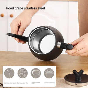 Bouilloire électrique à col de cygne en acier inoxydable noir de 1000 ml, contrôle numérique de la température, brassage précis du café et du thé - Product Image 3