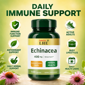 Complément alimentaire à base d'échinacée Shecome Herbal, favorise la santé immunitaire, 400 mg, 100 capsules d'échinacée pour adultes - Product Image 2