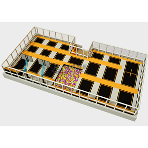 Parc <span class=keywords><strong>de</strong></span> trampolines intérieur multi-usages, arène <span class=keywords><strong>de</strong></span> trampolines professionnelle avec fosse à mousse, panier <span class=keywords><strong>de</strong></span> <span class=keywords><strong>basket</strong></span> et zone <span class=keywords><strong>de</strong></span> saut libre - Product Image 1