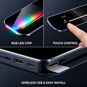 신규 출시 인기 블랙 LED 무선 USB 자동차 도어 웰컴 사이드 실 커스터마이징 로고 LED 자동차 액세서리 - Product Image 3