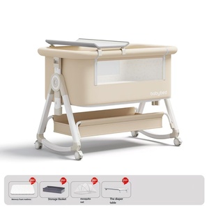 Culla Portatile Convertibile 2-in-1 Pieghevole Multifunzionale <span class=keywords><strong>a</strong></span> Dondolo per Neonati - Product Image 2