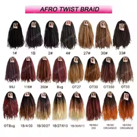 BELEZA En gros Extensions de cheveux synthétiques Marley Afro Kinky pour tressage, 24 pouces, trame simple, teintes, pour tresses au crochet