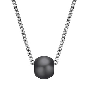 Black And White Ceramic <b>Sphere</b> Pendant Necklace 6mm Minimalist Geometric Design For Women Daily Wear - Product Image 4