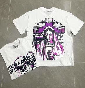 T-shirt da uomo personalizzata in cotone pesante con stampa 'That's a Awful Lot of Cough Syrup' all'ingrosso - Product Image 1