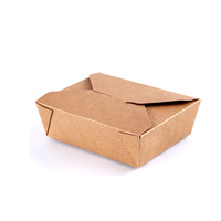 Vente chaude Jetable Papier Kraft Brun Boîtes À Lunch Forme Personnalisable Sortez Les Conteneurs Alimentaires pour La Restauration Pour L'emballage Alimentaire