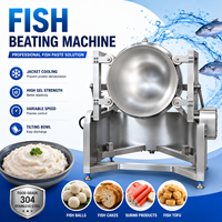 Mélangeur de pâte de surimi grande capacité, batteur industriel pour viande de poisson avec chemise de refroidissement 50-300 kg, acier inoxydable 316L