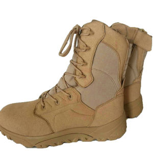 Botas tácticas ligeras de gamuza color canela DSF86 con cremallera interior, impermeables, para todas las estaciones, para exteriores. - Product Image 5
