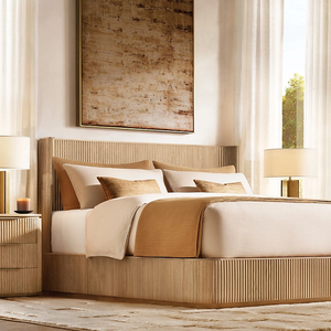 Phong cách tối giản Thiết kế hiện đại sang trọng chất lỏng đường cong của hậu hiện đại khung cổ trong nhà nơi trú ẩn Giường gỗ sồi - Product Image 1