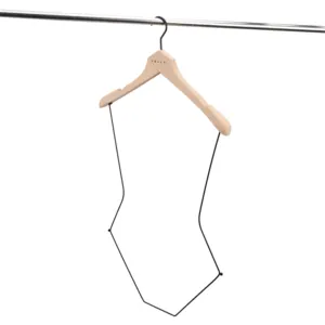Manufacturer Beech wood custom black wire bikini hanger for underwear display