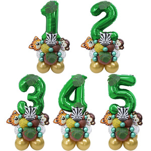 Set de Globos de Aluminio con Diseño de Animales de la Selva, Globos Digitales Dorados y Verdes, Artículos para Fiestas de Cumpleaños - Product Image 1