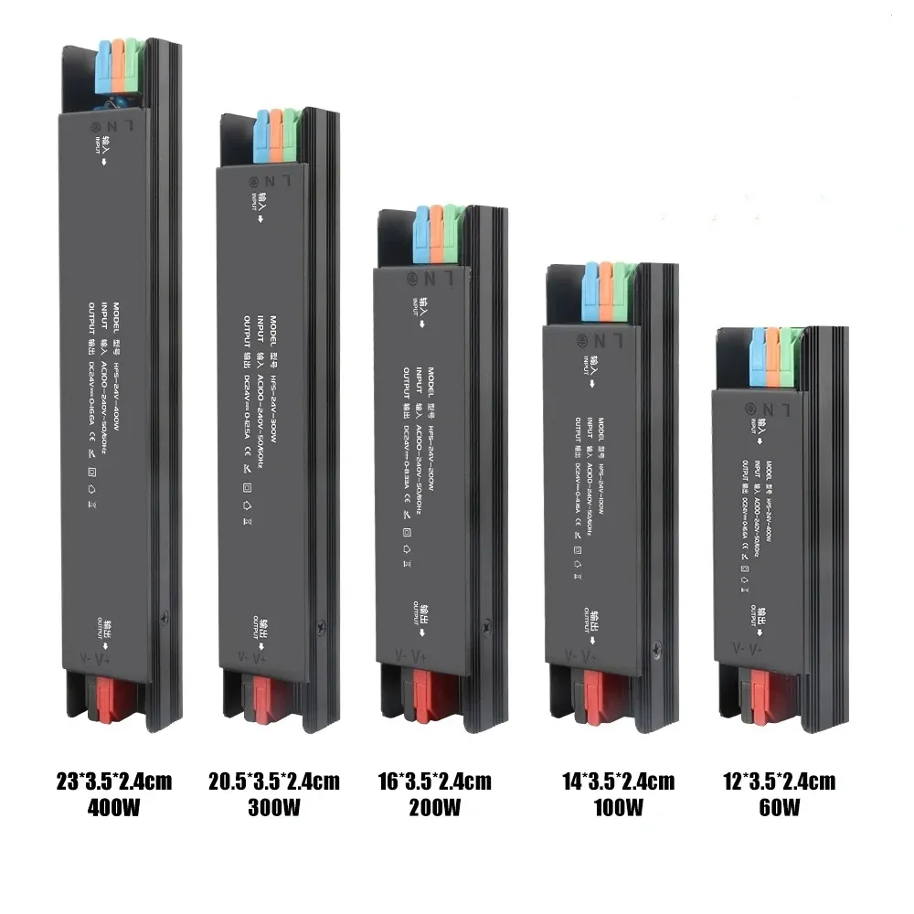 Compact Size power supply for led light AC 100V-240V 110V 220V to DC 24V For LED Strip Light Driver 100W 200W 300W