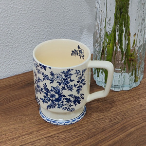 380ml Hochwertige Keramiktasse mit Fuß, Blau-Weiße Luxuriöse Retro-Kaffeetasse mit Großer Kapazität, Latte-Tasse, Kaffeehaus-Tasse - Product Image 5