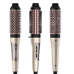 Dual Voltage Adjusta ble Temperature Thermal Brush Doppel-PTC-Heizsystem Brown Ceramic <span class=keywords><strong>Hair</strong></span> Curler Comb - Product Image 1