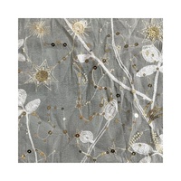 Tissu en mousseline de soie à sequins brodés en polyester de haute qualité100 % décoratif et beau pour le vêtement de ZhongZhe
