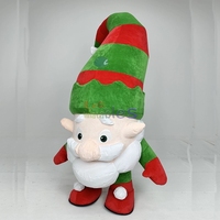 Costume de mascotte gonflable de marche de nain de 2m joli nain de Noël avec chapeau en peluche Costume de mascotte nain gonflable pour la fête