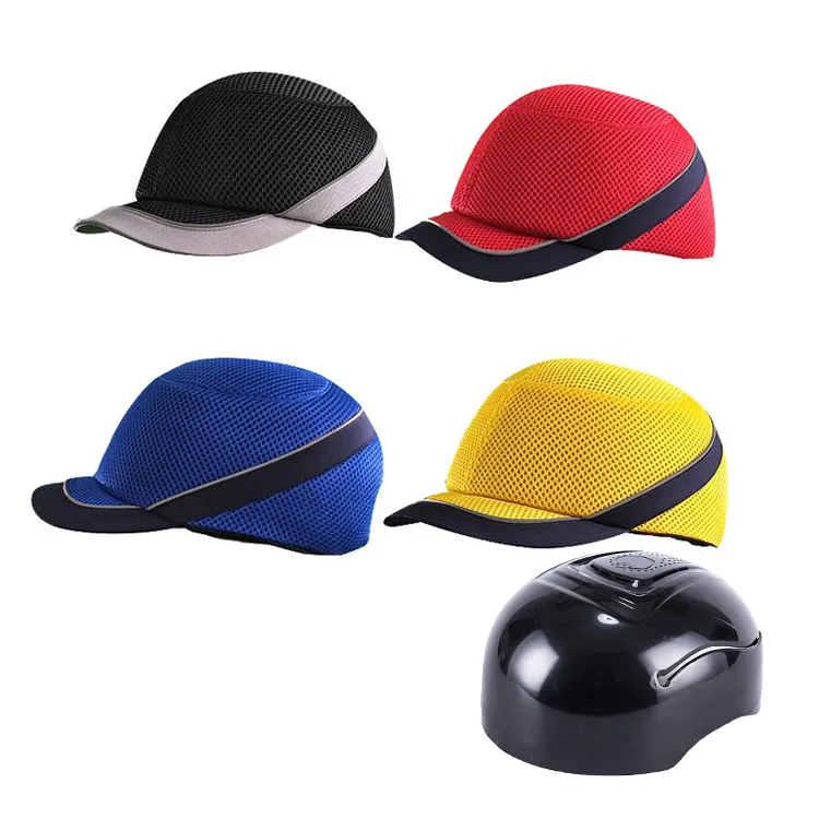 Custom Logo CE En812 Abs Lightweight Baseball Hat-Style Safety Helmet Breathable Mesh Inner Shell Hard Hat Repairman Head