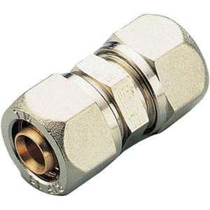 TIEMME Accesorio de compresión recto doble 20X20 Alta presión para 12mm 50mm Hecho Aleación CPVC Cobre Acero inoxidable" - Product Image 1