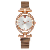 Montre à quartz ovale pour femmes, best-seller, sertie de diamants, avec bracelet magnétique
