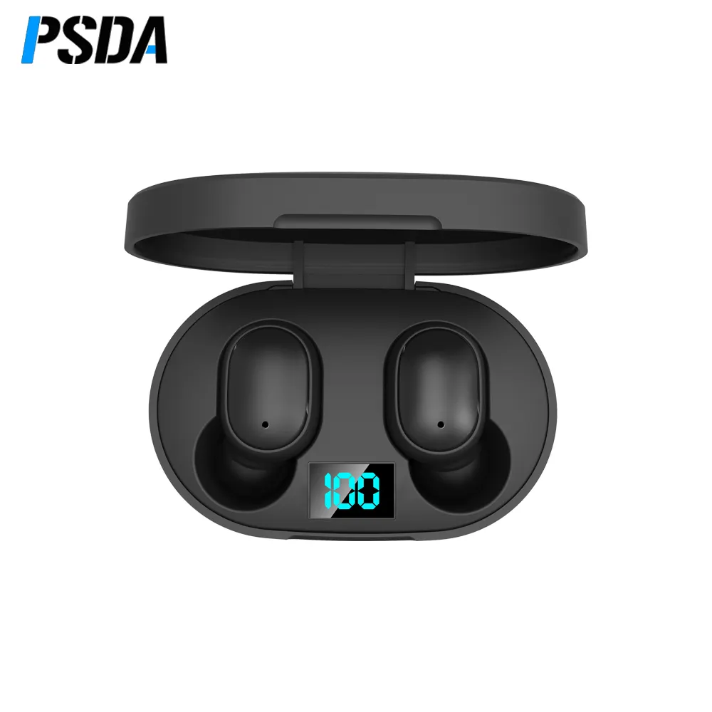 PSDA E6S 무선 무선 이어폰 디지털 Led 디스플레이 헤드셋 방수 스포츠 이어 버드 모든 스마트 폰 헤드폰에서 작동