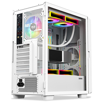 Boîtier de jeu ATX avec panneau latéral en verre trempé, écran LCD, boîtier d'ordinateur