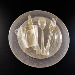 Bán Hot Wedding party thực phẩm phục vụ khay Bán buôn giá rẻ dùng một lần nhựa bữa ăn tối sang trọng tấm bộ đồ ăn - Product Image 2