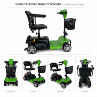 Scooter électrique portable à 4 roues, moteur 250W, 24V 12Ah, autonomie 15km, capacité de charge 120kg, pour personnes âgées, seniors, handicapés