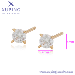 X000757119 <span class=keywords><strong>XUPING</strong></span> joyería precio de fábrica 18K chapado en oro cobre pendientes moda señoras joyería Stud pendientes - Product Image 2