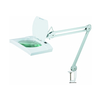 Lampe de lecture à LED premium avec bras articulé réglable et pince de fixation, loupe intégrée pour extensions de cils et salons de beauté