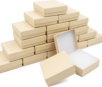 Boîtes cadeaux en carton brun pour bijoux 3,5*3,5*1 pouces, idéales pour l'affichage de colliers, bagues, bracelets, boucles d'oreilles