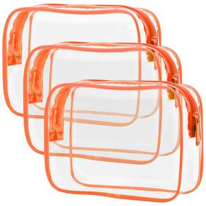 3Pack Clear Makeup <b>Bags</b> Waterproof Organizer <b>Bags</b> with Zipper Transparent <b>Travel</b> Cosmetic <b>Bag</b> TSA Approved <b>Toiletry</b> <b>Bag</b> - Product Image 1