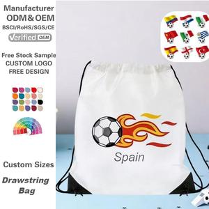 Borsa Promozionale Personalizzata in Poliestere 210D con Coulisse per Calcio, Basket, Eventi Sportivi, Accessori per Tifosi, Sacche Bianche con Cordoncino - Product Image 1