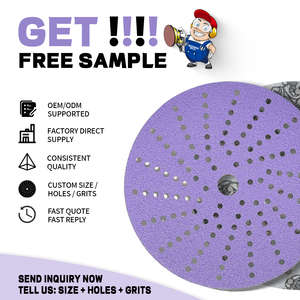 Großhandel Schleifpapier P240 Lila Keramik-Schleifscheibe 150mm 6 Zoll Klettverschluss Schleifpapier Schleifscheiben für Automotive - Product Image 2