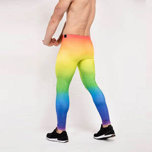 High Quality Custom <b>Mens</b> <b>Compression</b> <b>Leggings</b> Elastic Waist Quick Dry Breathable Spandex/Nylon Gym Training OEM Sportswear - Product Image 4