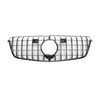 Rejilla Delantera Superior Estilo GT Deportivo, Rejilla de Malla ABS Brillante para Mercedes Benz X166 GL500 GL550 GL63 Años 2013 2014 2015 Versión Alta
